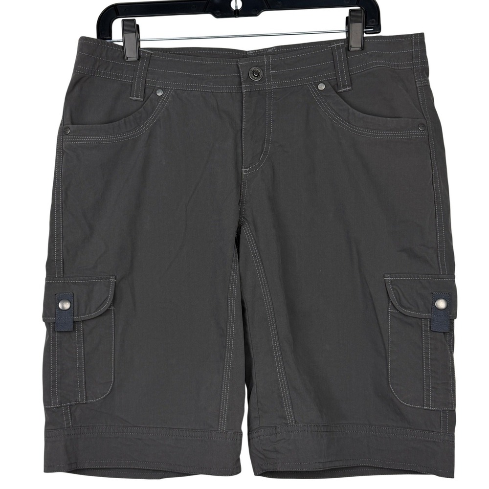 Kuhl Splash 11-inch Cargo Shorts Women 12 Nylon Stretch Gray Hiking Outdoor 6084